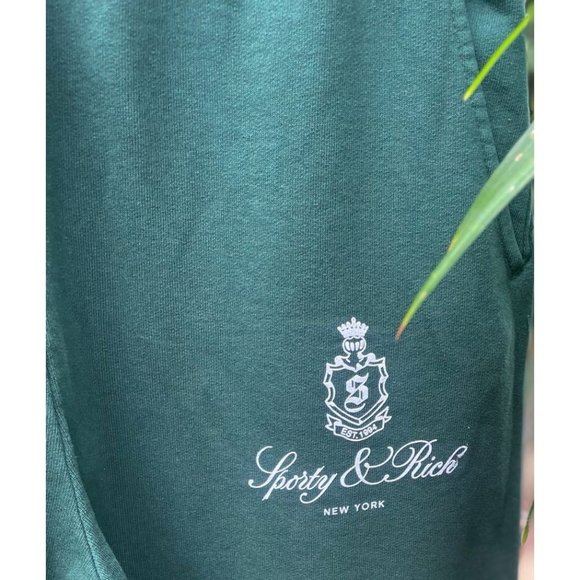 SPORTY AND RICH GREEN SWEATPANTS SIZE XL - Picture 6 of 8